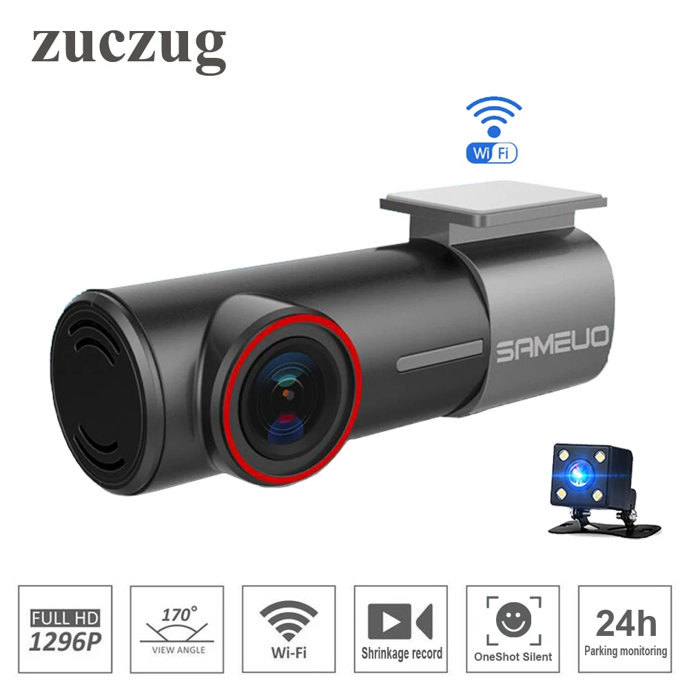 

ZUCZUG universal mini hidden WiFi Car DVR FHD Night Vision Dash Cam Recorder Rotatable Lens Wireless Snapshot APP Dual cameras