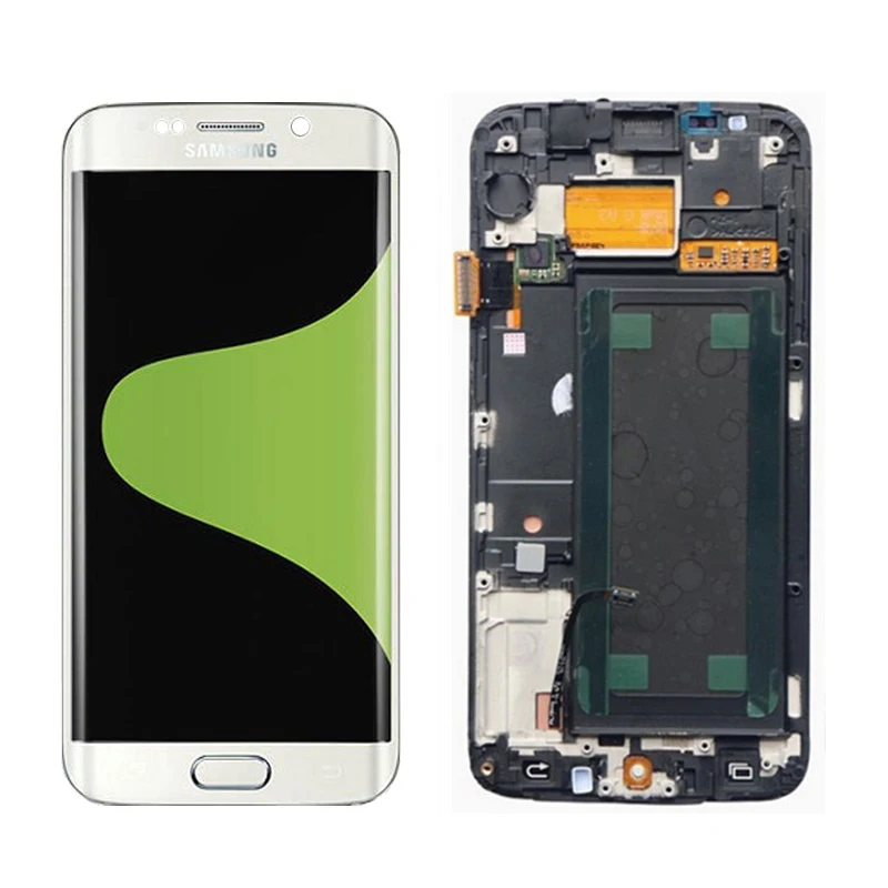 5,1 ''дисплей для SAMSUNG Galaxy S6 Edge lcd G925 G925I G925F сенсорный экран дигитайзер с рамкой с сервисным пакетом - Цвет: White With Frame