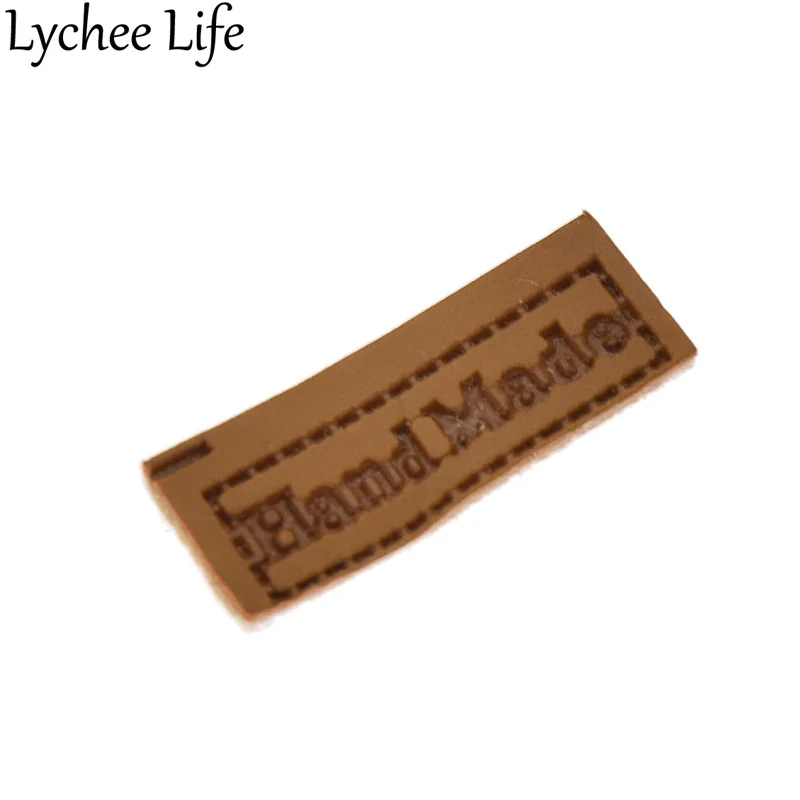 Lychee Life 100 шт. искусственная кожа рельефные бирки для шитья одежды фабрика сделай