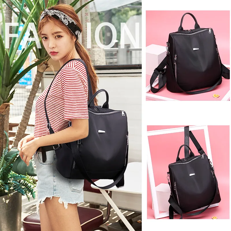 Las mujeres Mochila de cuero de la PU DE LA ESCUELA bolsos de hombro mochilas para chicas adolescentes negro Bookbags Nylon Mochila mujer Las mujeres Mochila de cuero de la PU DE LA ESCUELA bolsos de hombro mochilas para chicas adolescentes negro Bookbags Nylon Mochila mujer