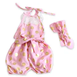 Новая мода с милым принтом Одежда для маленьких девочек для новорожденных детская одежда милый рябить детские комбинезоны комбинезон
