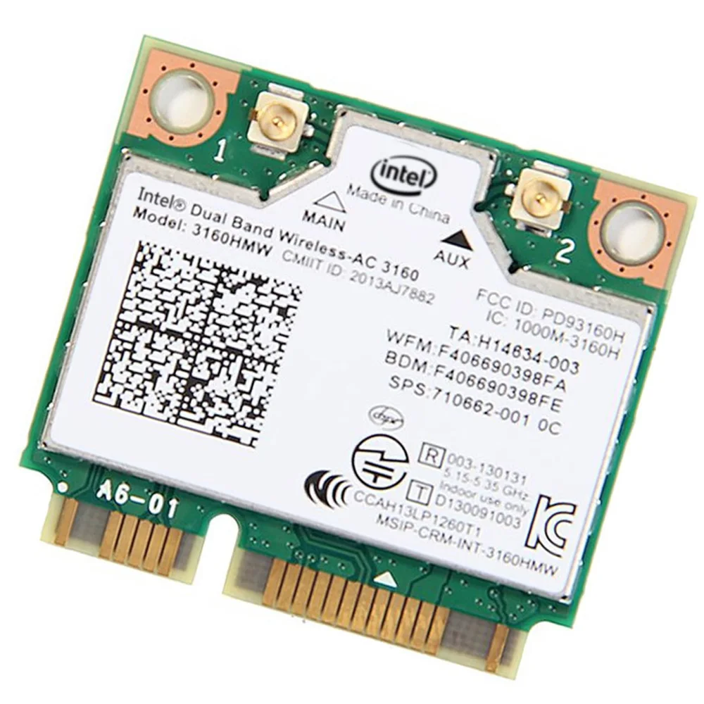 Intel 3160AC 3160HMW 433 M Двухдиапазонная беспроводная карта 4,0 Bluetooth 5 г 802.11ac применимо к INTEL HM65 мини PCIE