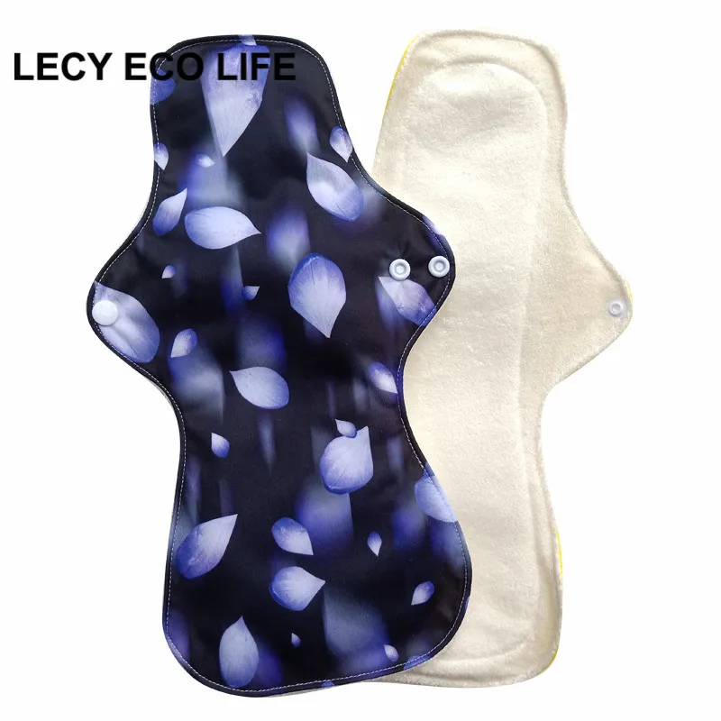Lecy Eco Life 1 шт. 1" Фламинго с принтом для ночного использования многоразовые менструальные подкладки для тяжелого потока, большие размеры дышащие женские тканевые прокладки - Цвет: Q05