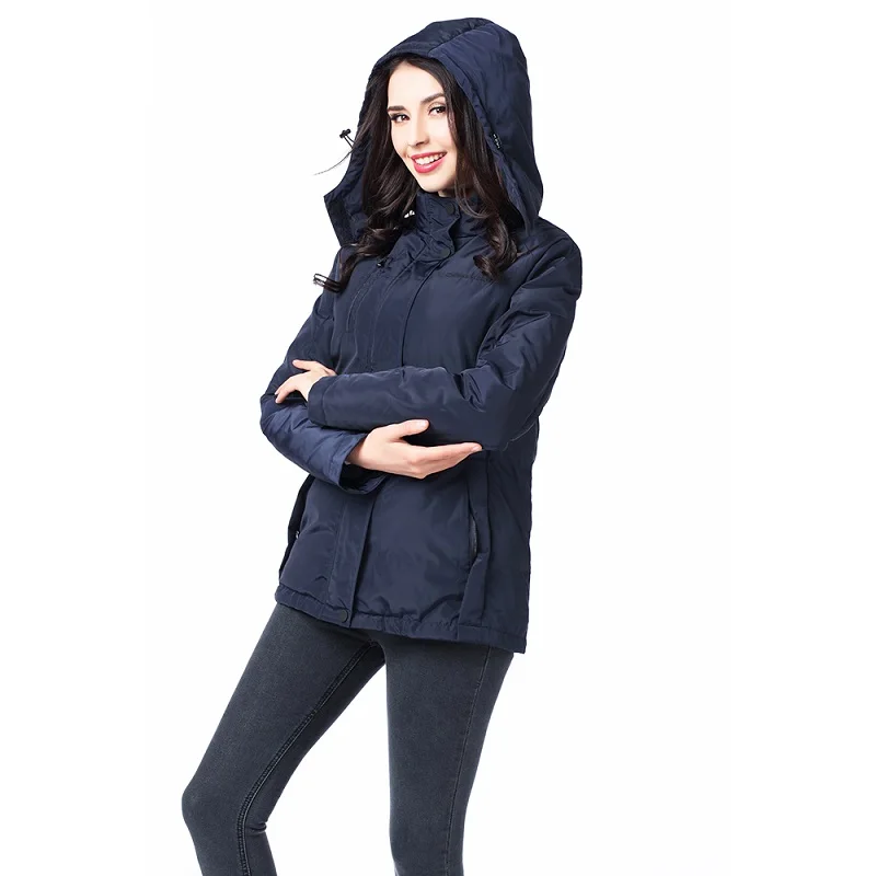 

Electric heated smart clothing Outdoor windproof Temperature control battery heated down jacket for women