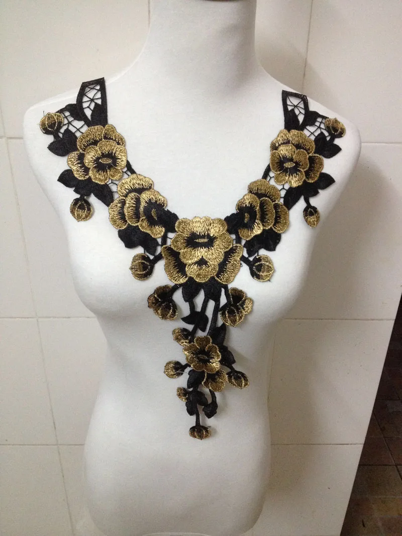 

New Arrived Embroidered Lace Neckline Collar Applique Patches ,applique lace,Sewing Accessories,clothes pathces,cloth applique,