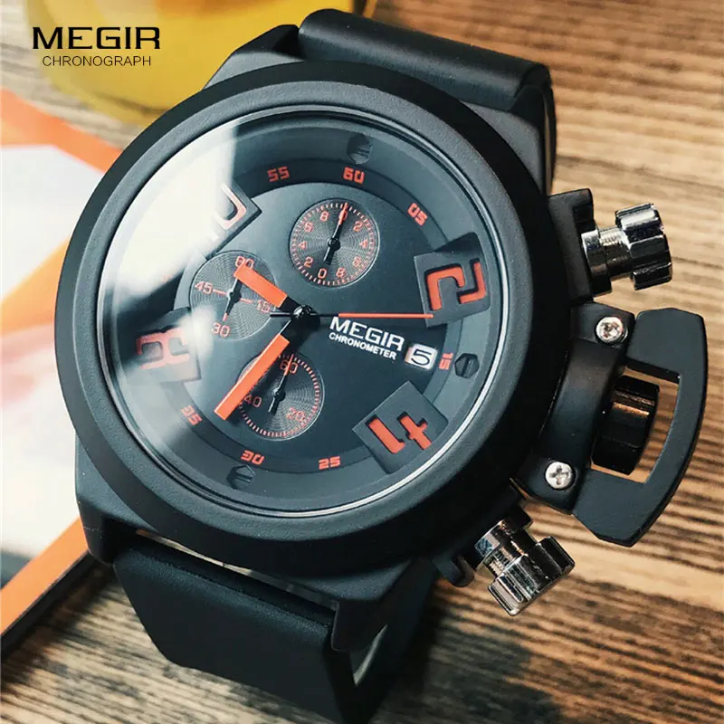 Goede Megir Originele Horloge Mannen Sport Quartz Mannen Horloges Chronograaf Polshorloge Relogio Tijd Uur Klok Reloj Hombre Heren Horloges