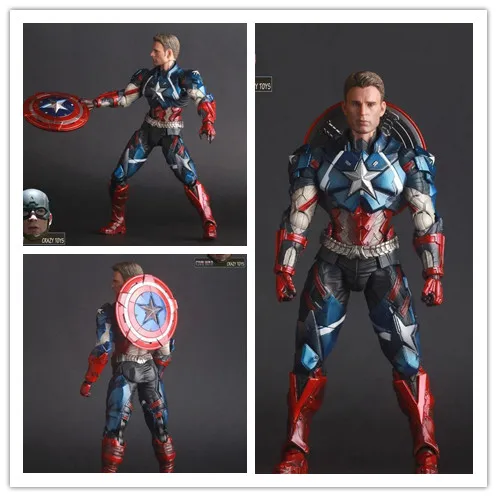 

MCR HOT DC Marvel Crazy Toys Avengers 25cm Captain American Super Hero PVC Action Figure Collectible Model Toys For children