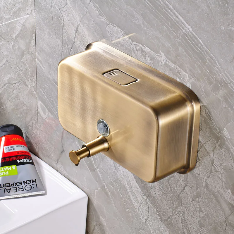 Index Bath Best 40oz Metal Bronze Antique Brass Wall Mounted Soap Dispenser