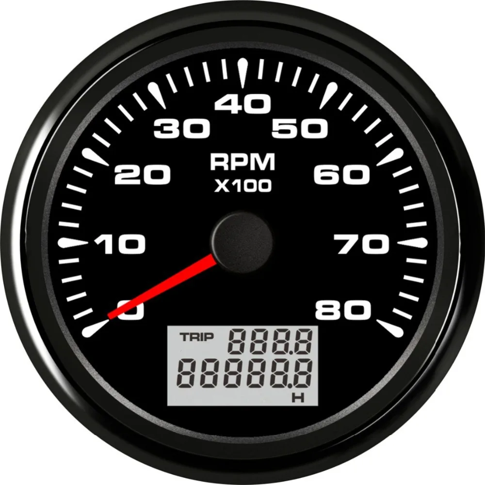 Универсальный 85 мм 0 8000RPM Тахометр 1 300 Скорость соотношение с 8 цветов Подсветка 12V 24V для мотоцикла