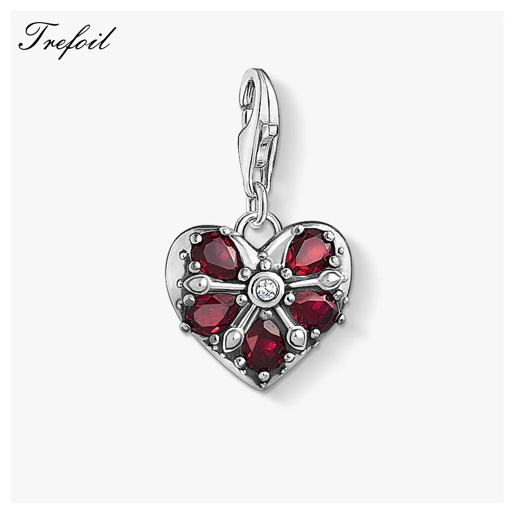 

Vintage Heart Charms Pendant,2019 Summer Fashion Jewelry 925 Sterling Silver Trendy Gift For Women Girl Fit Bracelet Necklace