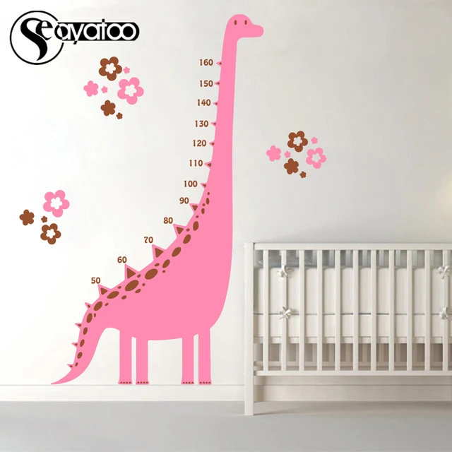 dinosaur height measure growth chart ruler vinyl wall sticker decal dinosaur chart for kids