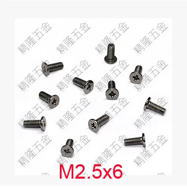 

100pcs/lot Laptop screws M2.5*12 /M2.5*10/M2.5*9/M2.5*8/M2.5*6/M2.5*5/M2.5*4mm flat and thin head computer black cover screw