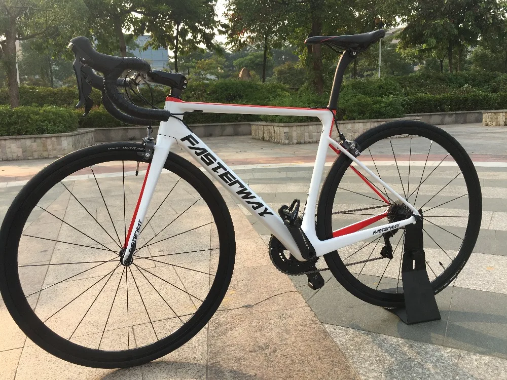 Clearance 700C carbon Road Complete Bike 22 Speed 105 5800 Groupset TAIWAN brand light blue sky FASTERWAY CLASSIC D brake 49/52/54/56/58 52