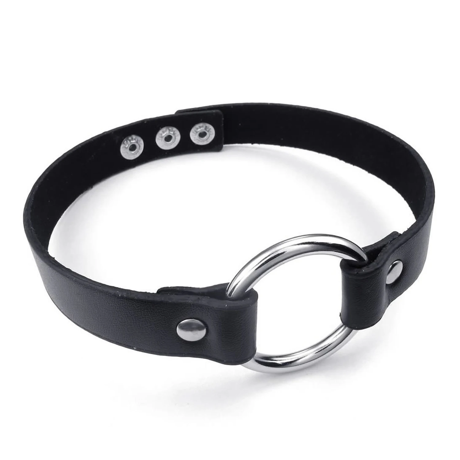 Vintage Retro Black Leather Choker Necklace Adjustable Women Men Neck