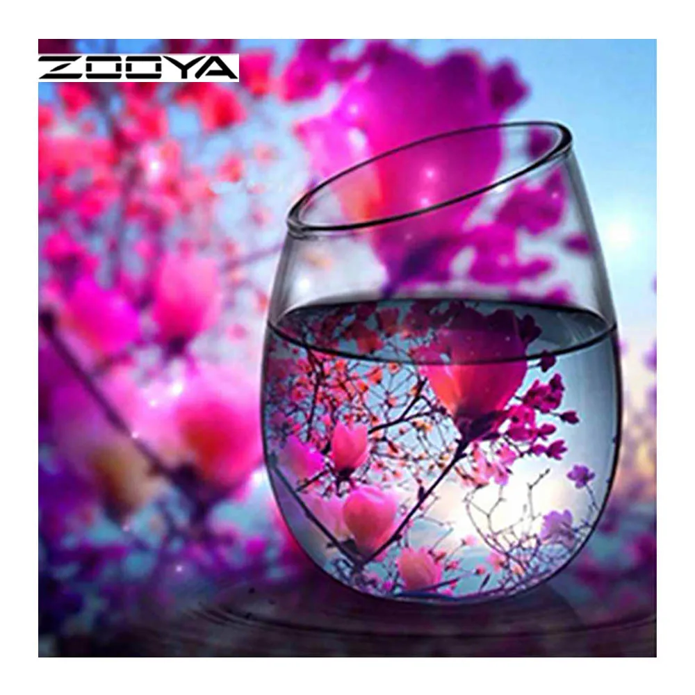 

ZOOYA Diamond Painting Cross Stitch Flower 5D DIY Full Diamond Embroidery Diamond Mosaic Gift Decor Rhinestone Crafts RF1942