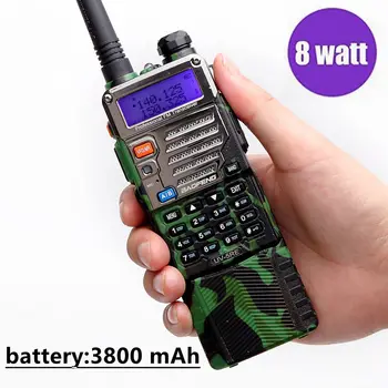 

Camouflage BAOFENG UV-5RE 8W powerful Walkie Talkie 3800mAh Battery 10km long range Dual Band uv5re cb portable radio hunting