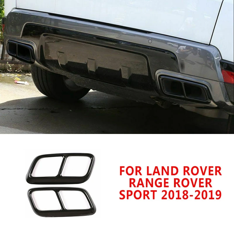Black Exhaust Mufflers Cover For LR Range Rover Sport 2018-2019