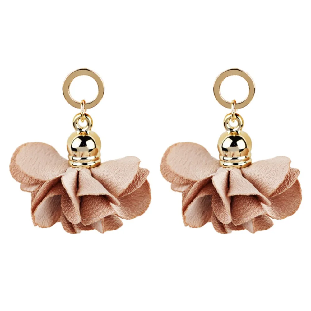 Ladies Fabric Flower Earrings fashion Romantic Design Flower Drop