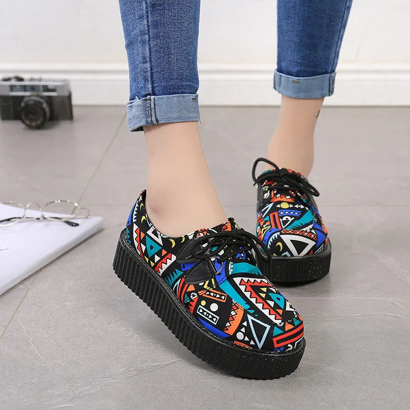 geometry Leather Moda Hbt735 Cómodo Casual Femenina Mocasines Zapatos suede Blue Black Señoras Red Black Verano Mujer Plataforma Stars up Calzado Encaje white pu Pu rope fHqawazt