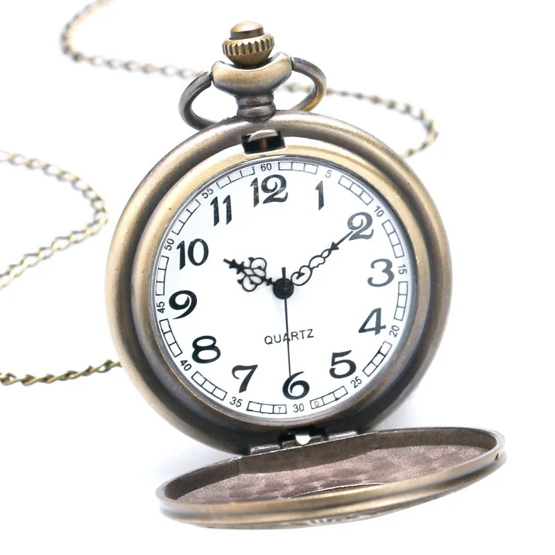 Винтаж бронзовый Римский номер стимпанк цепочки и ожерелья кварцевые карманные часы цепи для мужчин's женщин Relogio де Bolso подарок