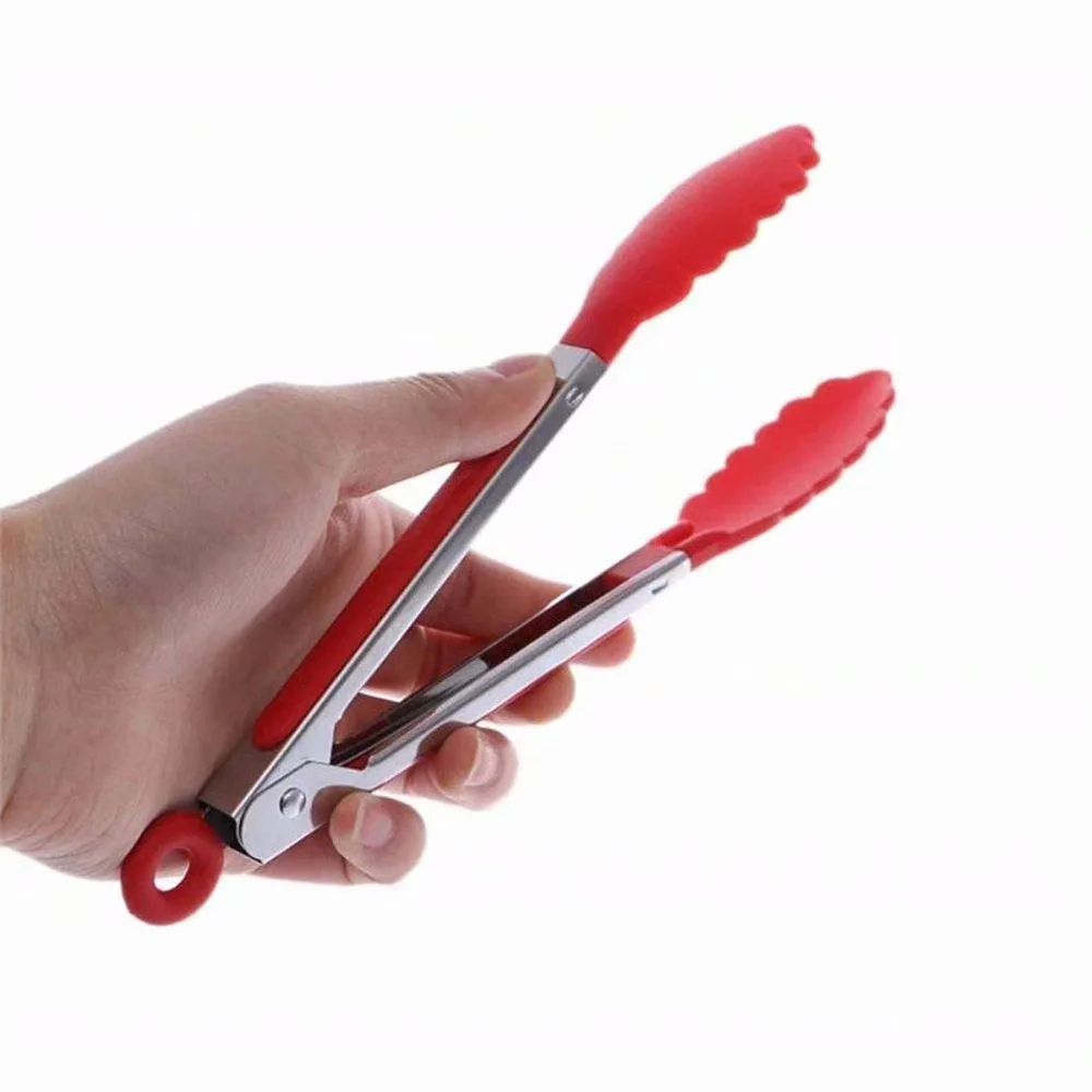 

Food Tong Non-Slip Heat-Resistant Silicone Bread Clamp Dessert Clip Cooking Tong Clip Clamp Salad Serving BBQ Kitchen Tools