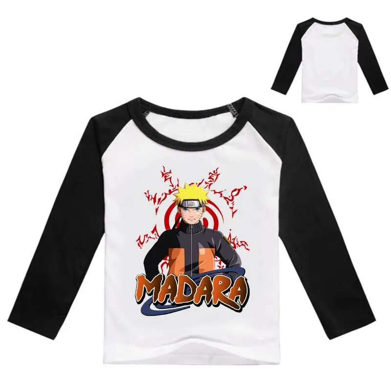 Топы для маленьких девочек; Детские футболки; Осенняя детская футболка с длинными рукавами и рисунком Наруто; Весенняя футболка; одежда для детей - Цвет: color at picture