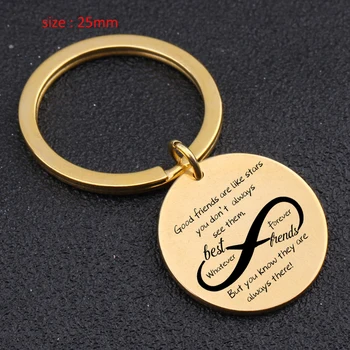 

Engraved Good Friends Are Like Stars You Don't Always See Them But You Know They Are Always There Keychain Holder Key Tag