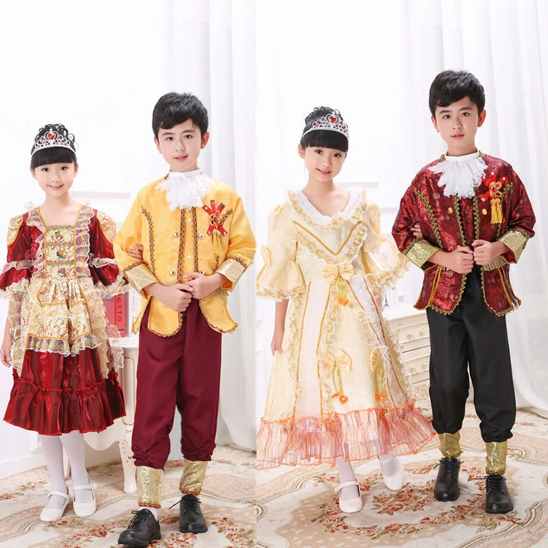 ハロウィンクリスマス子供のロシア民族衣装妖精王女王子ドレスヨーロッパ裁判所の衣装ドラマ衣装子供のための Aliexpress Mother Kids