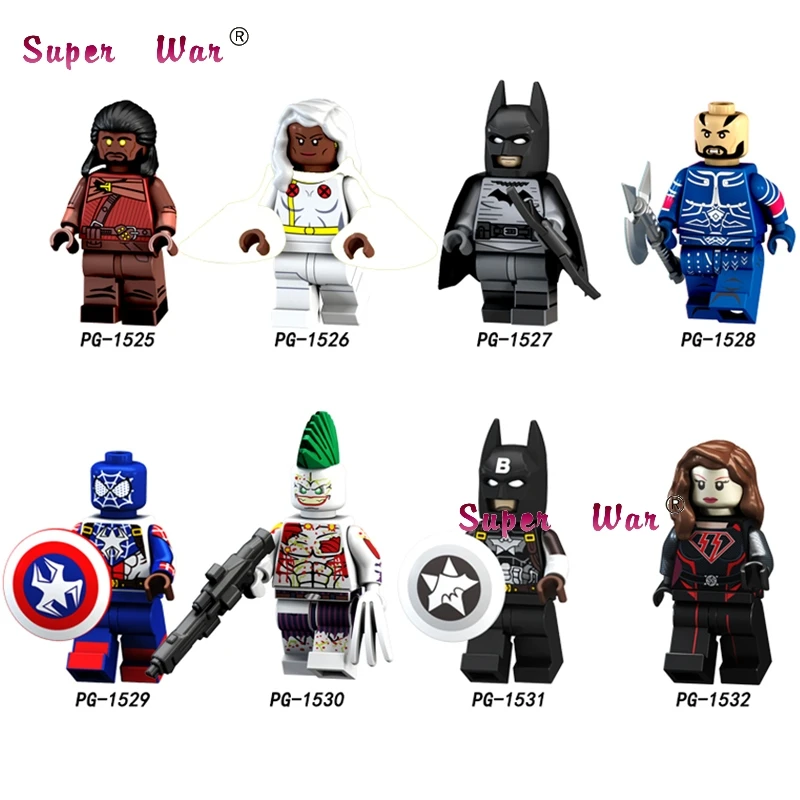 

Single Building Blocks Super Heimdallr Storm Batman Bushwacker Spider-Man Captain America Joker diy toys for children