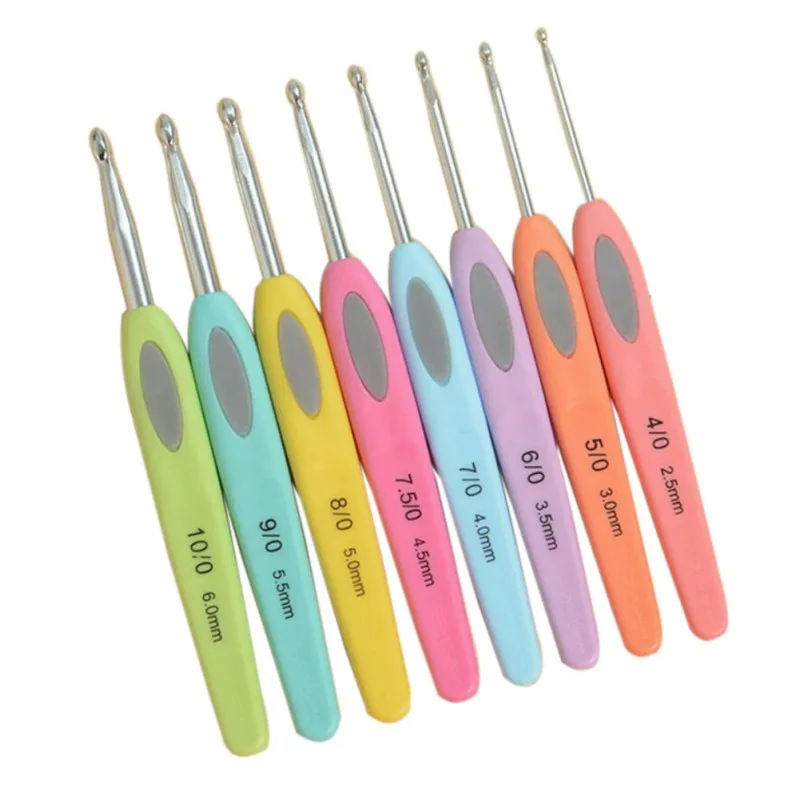 

8 Pcs/Set Sewing Hand Tool Needle DIY Knitting Crafts Sewing Crochets Aluminum Crochet With Plastic Handle Sewing Tools
