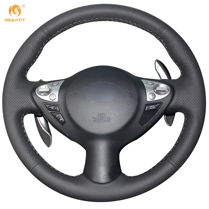 Black Artificial Leather Car Steering Wheel Cover for Infiniti FX FX35