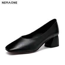 NEMAONE Woman Shoes Spring Autumn Leather Low Heels Women Pumps Women Office Shoes Women’s Footwear High Heels Wedding Shoes