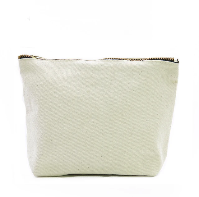 OIVEFEET LG0045 Plain Nature Cotton Canvas Cosmetic Bag Makeup Gold