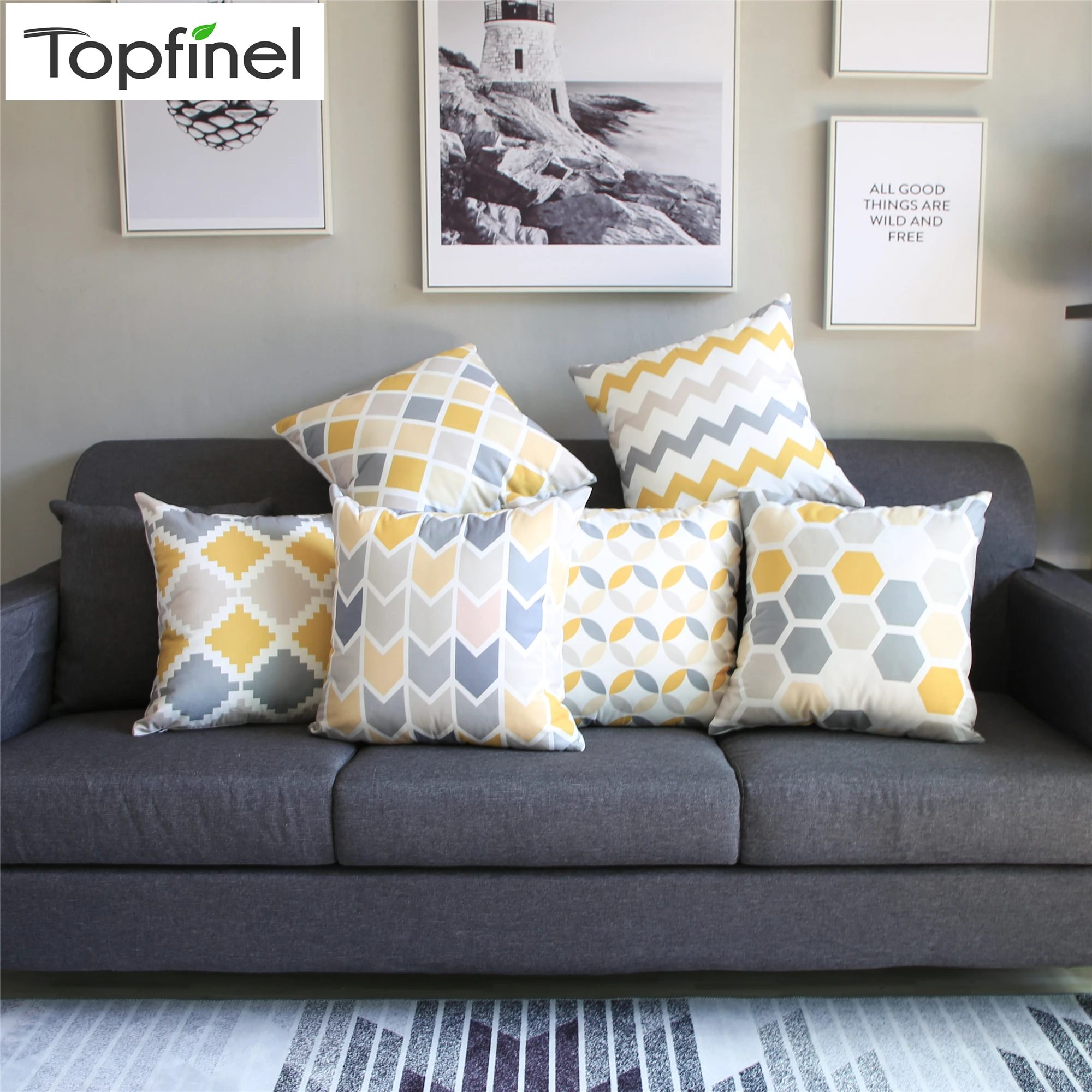 Topfinel Geometrische Nordic Kussenhoes Grijs En Geel Microfiber Sierkussen Cover Kussen Case Slaapbank Decoratieve Kussen Cushion Cover Aliexpress