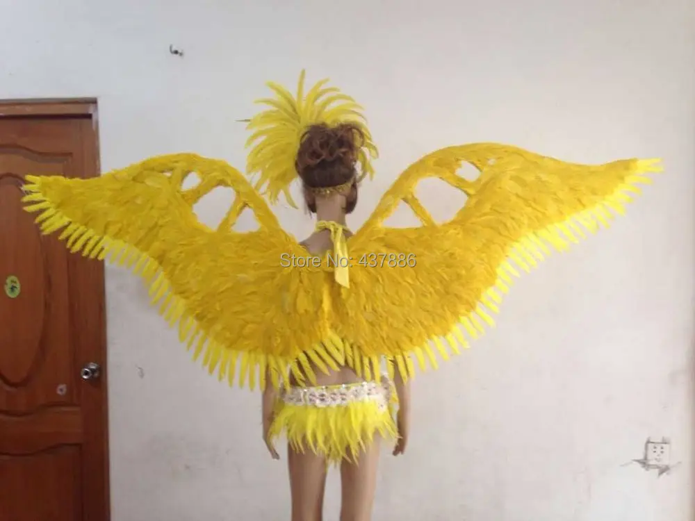Для модных показов карнавальный кабарет сценическая одежда крыло головной убор юбка крылья Ангела из перьев Костюмы Набор для женщин