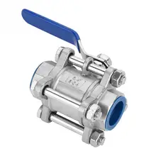 Женщина шаровой клапан из трех частей полный Порты и разъёмы женщина шаровой клапан 34 ДНЯО 1000WOG valvula 304 Нержавеющая сталь