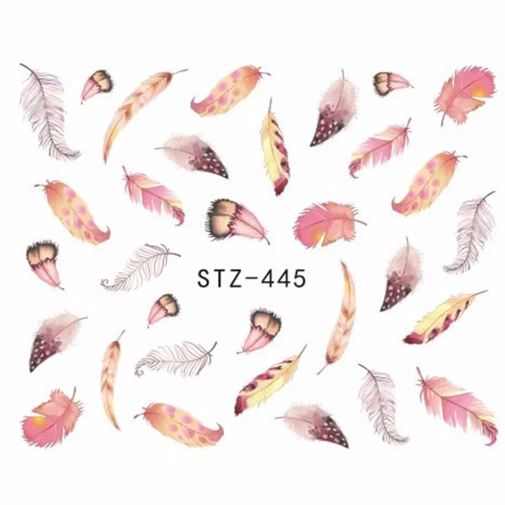 1 лист на выбор разные цвета Перо Модный дизайн ногтей Декор вода переносит гвоздь стикер для дам наклейки JISTZ445-448