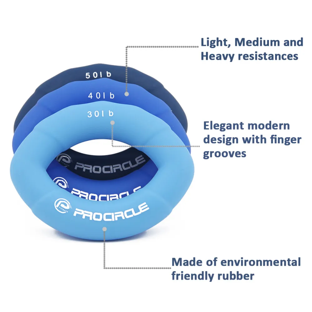 PROCIRCLE мышечная силовая тренировка Силиконовое кольцо-тренажер 30Ib-50Ib силовой палец руки захват фитнес оборудование для мускулатуры