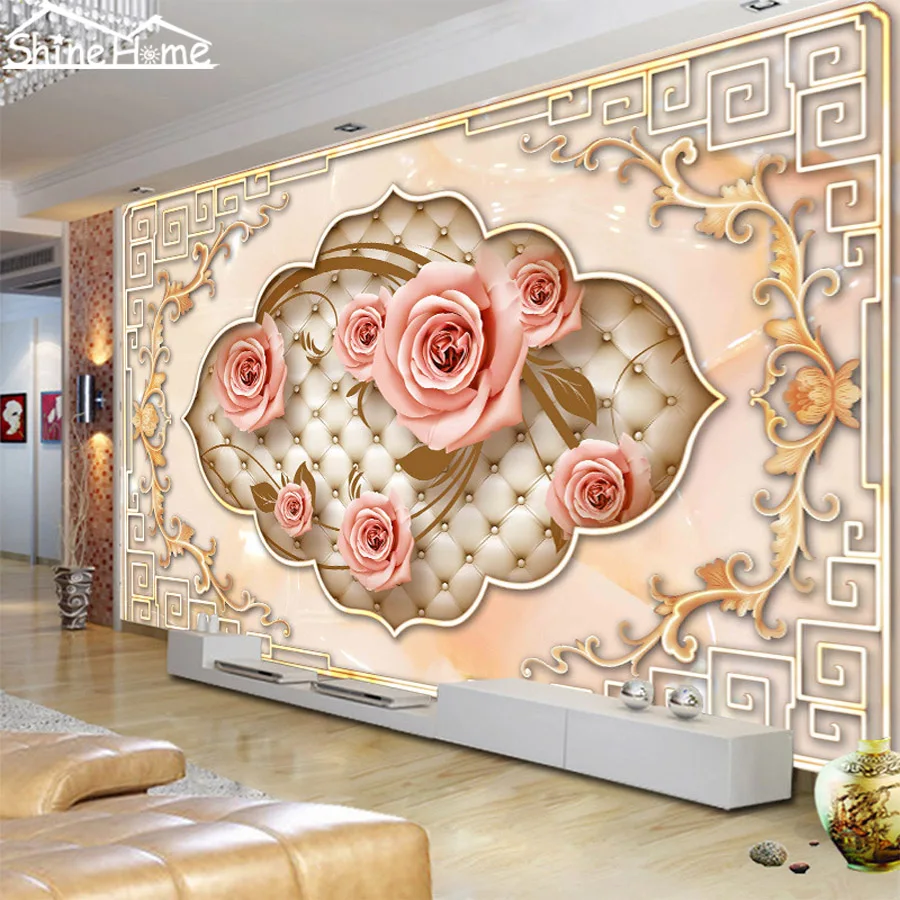 

Chinese Classical Retro Rose Photo 3d Room Photo Wallpaper Natural Brick Wallpaper Murals for Wall 3 d Livingroom Non-woven Roll