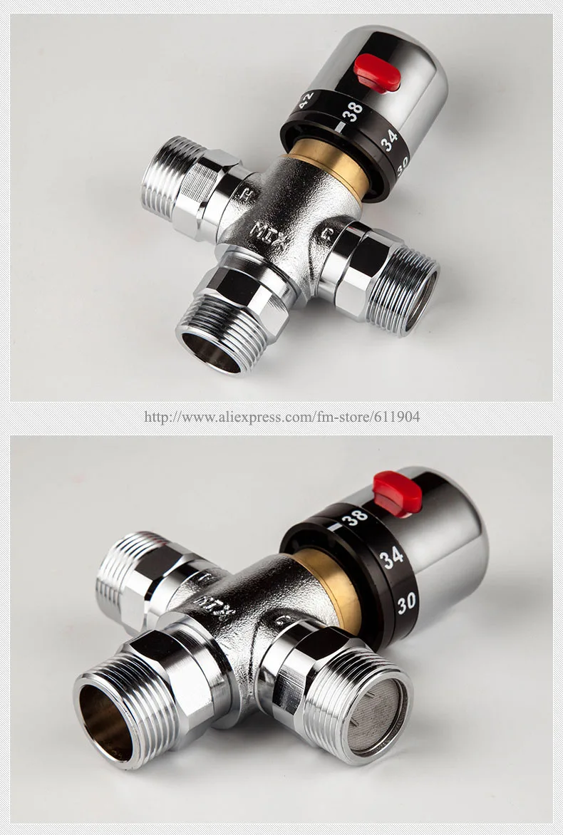 Новый латунный 1/2 3/4 керамический Стандартный термостатический смесительный клапан терморегулирования для солнечного водонагревателя