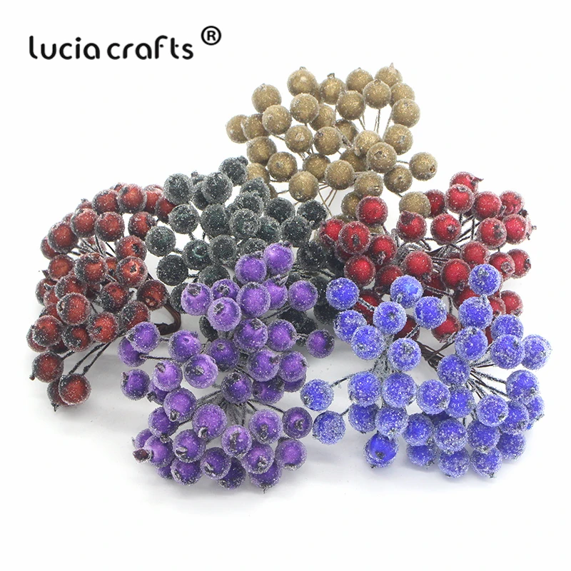 Lucia crafts 1 букет(40 голов) искусственный фруктовый цветок, ягоды, тычинки, декор для свадебной вечеринки, сделай сам, скрапбукинг, материал A0505