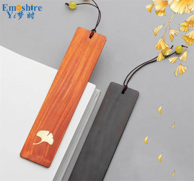 Emoshire Mahogany inlaid copper double bookmark Tan Violet Tan to bookmarks Classical Chinese gift creative custom lettering (1)