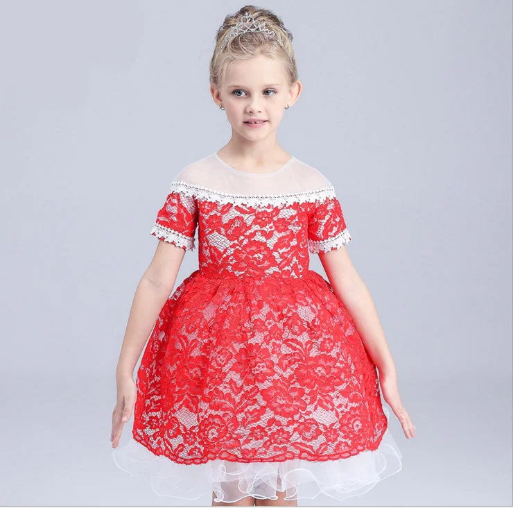 White Princess Dresses Girls Summer Children Baby Beautiful Kids Tight