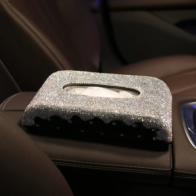 LUNASBORE роскошный полный Алмазный тканевый ящик для дома, автомобиля, отеля из искусственной кожи, авто аксессуары для интерьера для BMW Honda Ford VW golf 4 5 6