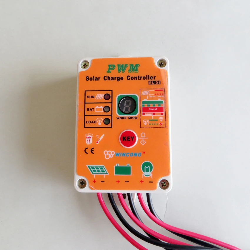

10A 12V 24V Solar lamps controller Waterproof garden lights controller, 10amps lithium LiFePO4 batteries Solar charge regulators