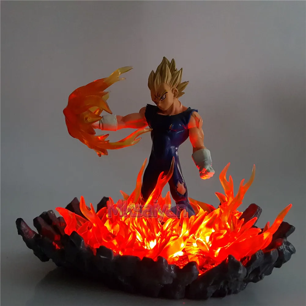 Dragon Ball Z фигурки Вегета Супер Саян огненная сила DIY Модель ПВХ светодиодный