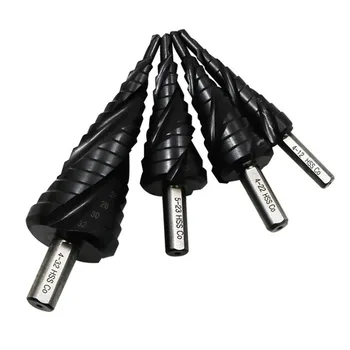 

Step Drill Bit Pagoda Triangle Groove Handle Steel Plate Drill Ladder 4-12 Professional Drilling Tools