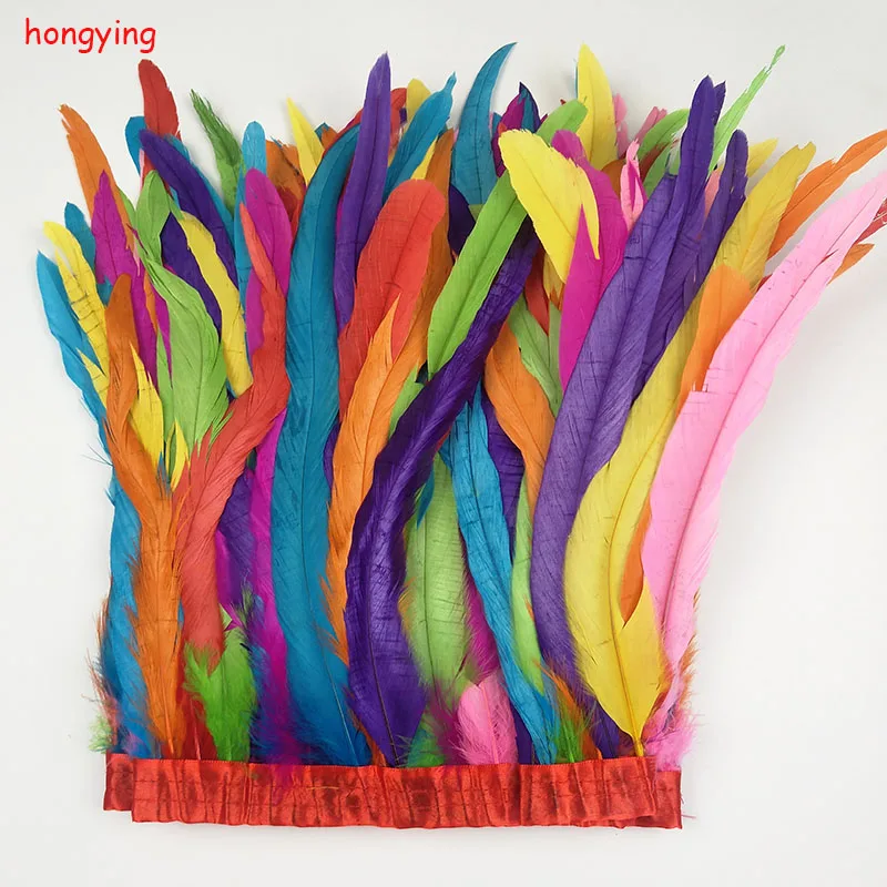 

2 meter long 30-35 cm wide natural 20 color DIY chicken feather jewelry plume feather cloth belt