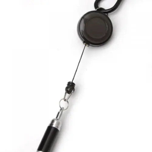 Креативный черный выдвижной Бейдж Катушка шариковые ручки зажим для ремня и карабин шариковая ручка школьные офисные принадлежности вечерние подарки