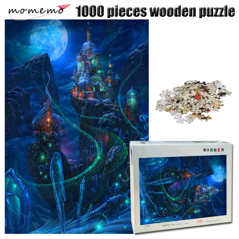 

MOMEMO Nightscape of ice city wooden Puzzle 1000 pieces adult Exquisite Landscape Jigsaw Puzzle toy for children gift home decor